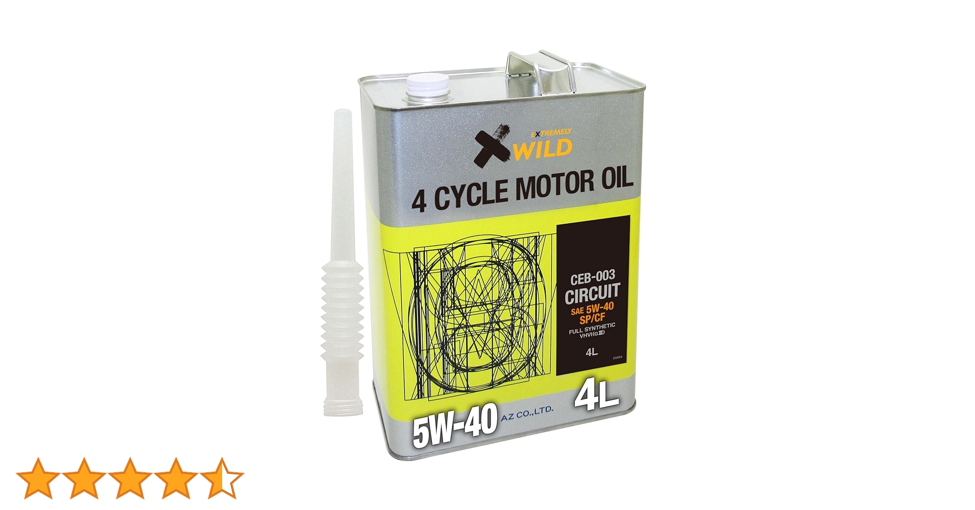 エンジンオイル　5w-40 CEB-003 12l 楽天市場】AZ エンジンオイル 8L 5W-40 SP 自動車用 【CEB-003